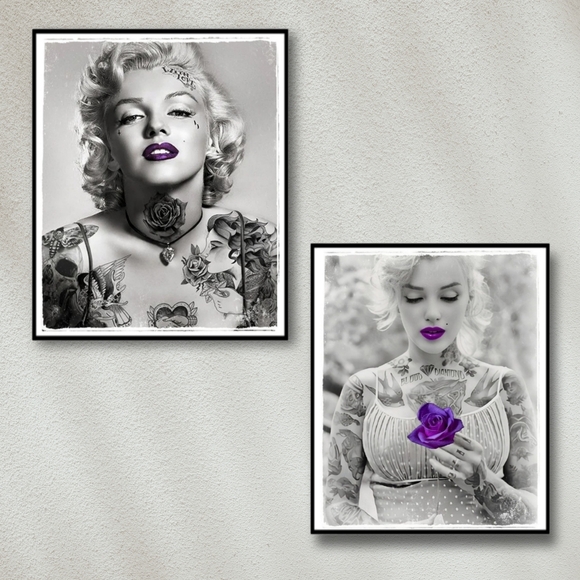 Marilyn Monroe | Art | Marilyn Monroe Sexy Purple Lips Tattooed Art ...